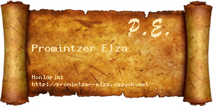 Promintzer Elza névjegykártya